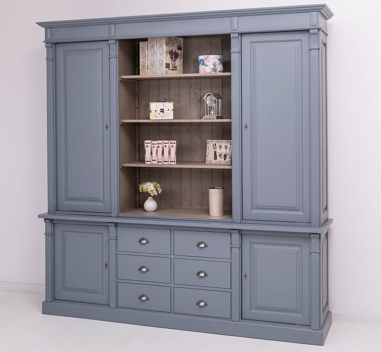 Großer Wohnzimmerschrank aus Massivholz | 2- teilig