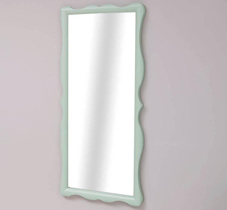 Großer geschwungener Wandspiegel Massivholz - 