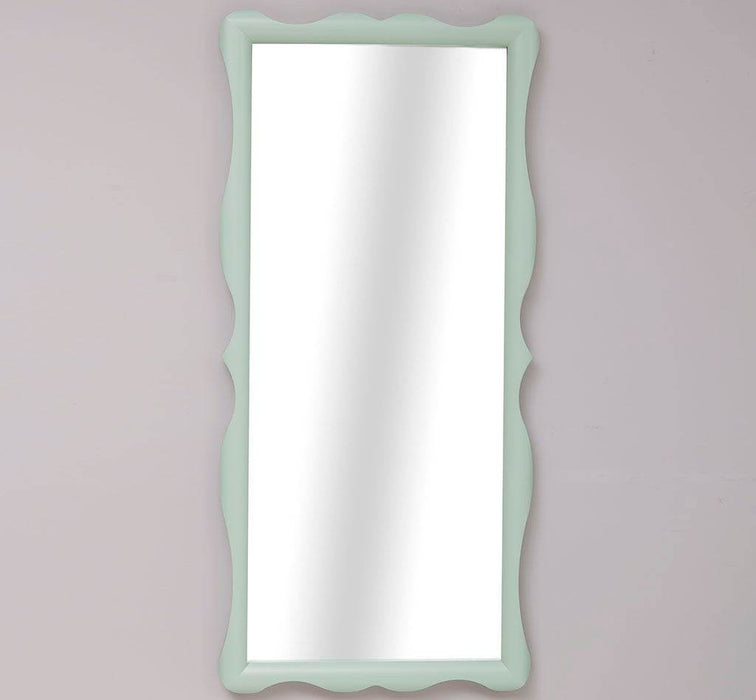 Großer geschwungener Wandspiegel Massivholz - 