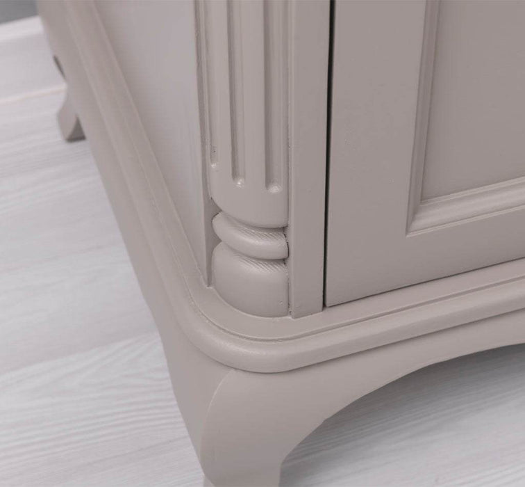Großes Barock TV Sideboard mit 2 Türen - geschwungene Kommode - Taupegrau