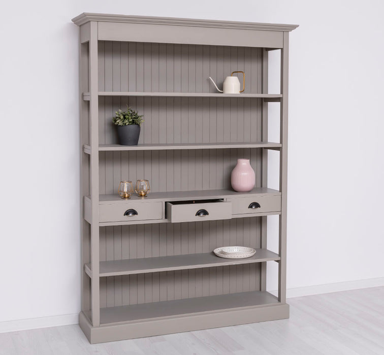 Großes Landhausregal mit 3 Schubladen - Offenes Standregal