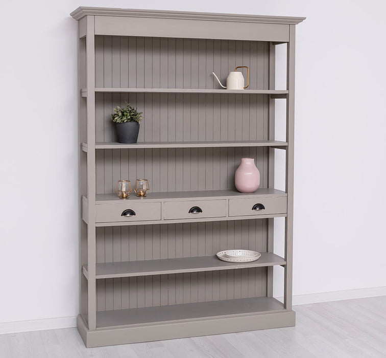 Großes Landhausregal mit 3 Schubladen - Offenes Standregal