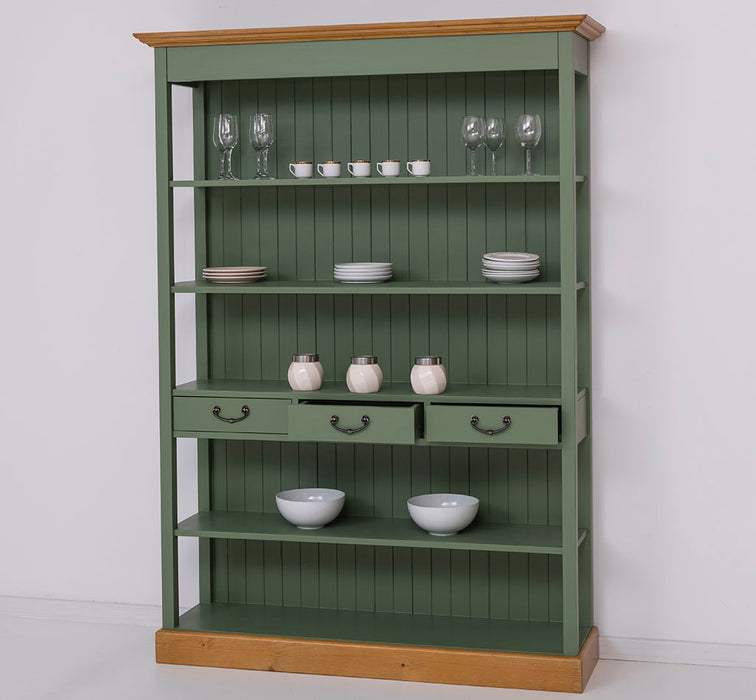 Großes Landhausregal mit 3 Schubladen - Offenes Standregal