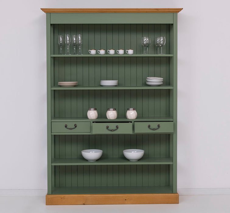 Großes Landhausregal mit 3 Schubladen - Offenes Standregal