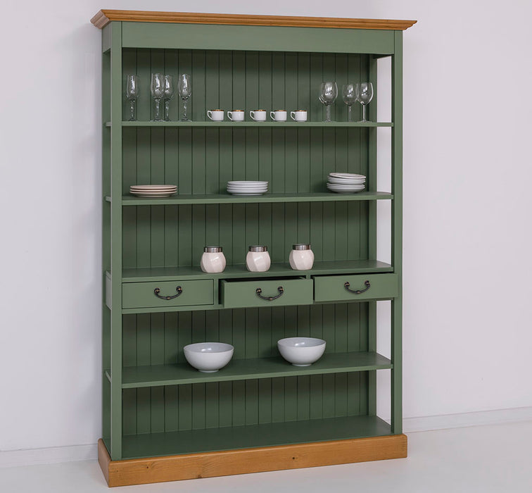 Großes Landhausregal mit 3 Schubladen - Offenes Standregal