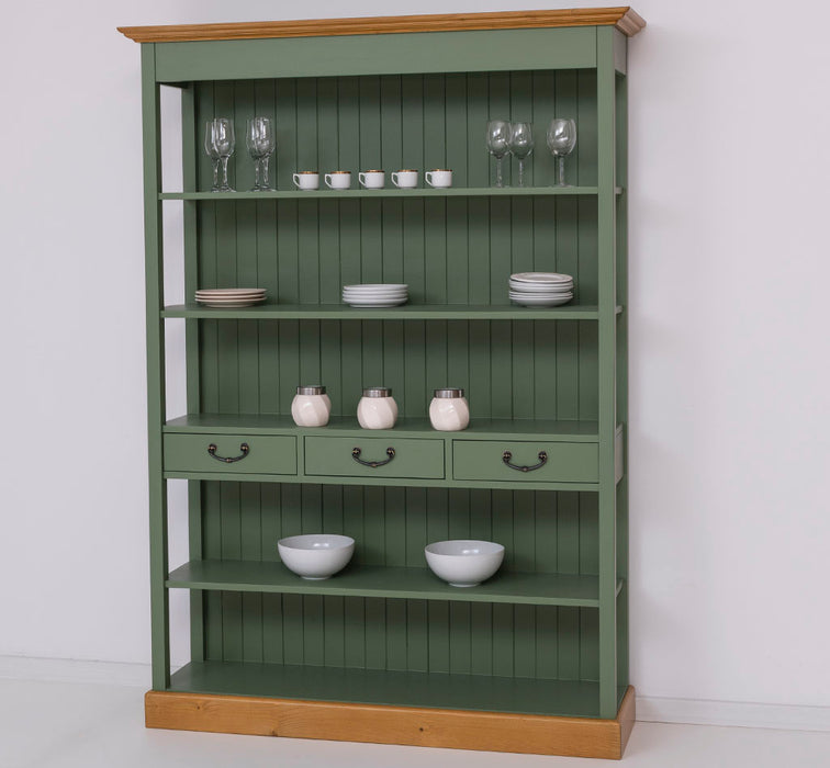 Großes Landhausregal mit 3 Schubladen - Offenes Standregal