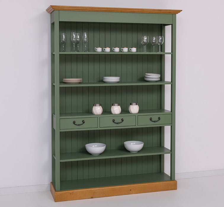 Großes Landhausregal mit 3 Schubladen - Offenes Standregal