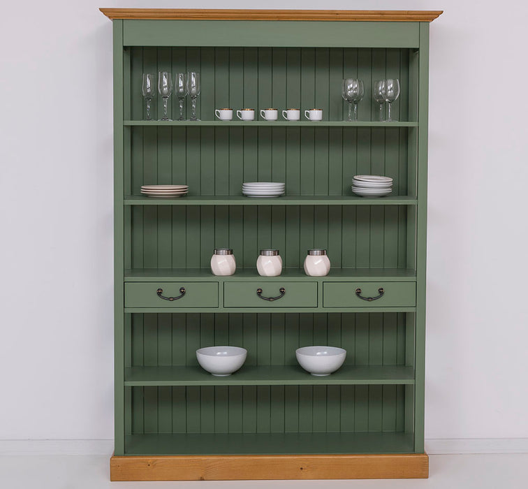 Großes Landhausregal mit 3 Schubladen - Offenes Standregal