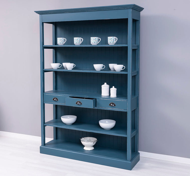 Großes Landhausregal mit 3 Schubladen - Offenes Standregal