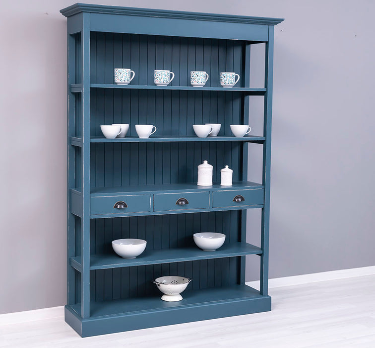 Großes Landhausregal mit 3 Schubladen - Offenes Standregal