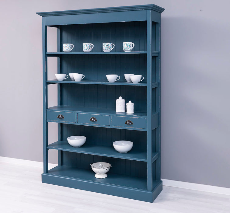 Großes Landhausregal mit 3 Schubladen - Offenes Standregal