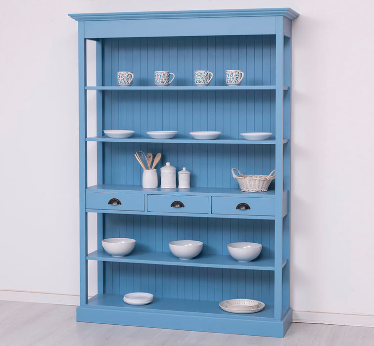 Großes Landhausregal mit 3 Schubladen - Offenes Standregal