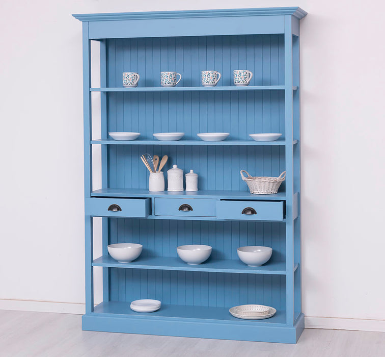 Großes Landhausregal mit 3 Schubladen - Offenes Standregal