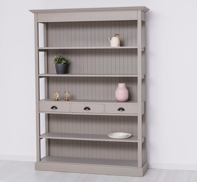 Großes Landhausregal mit 3 Schubladen - Offenes Standregal