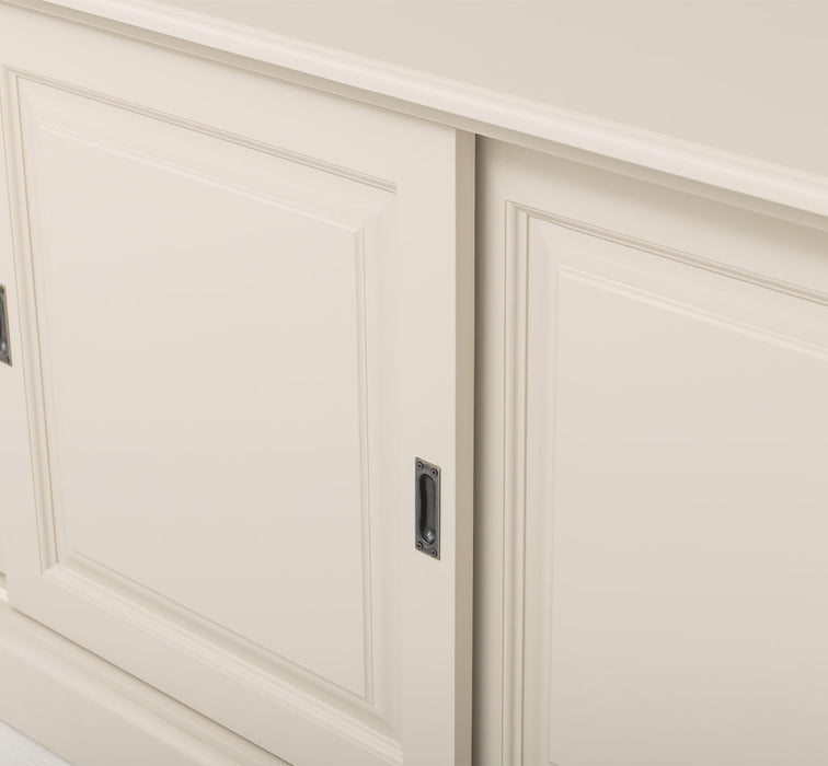 Großes Massivholz- Sideboard mit drei Schiebetüren - Lowboard