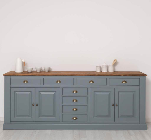 Großes Sideboard aus Massivholz - Geschirrschrank mit 8 Schubladen -