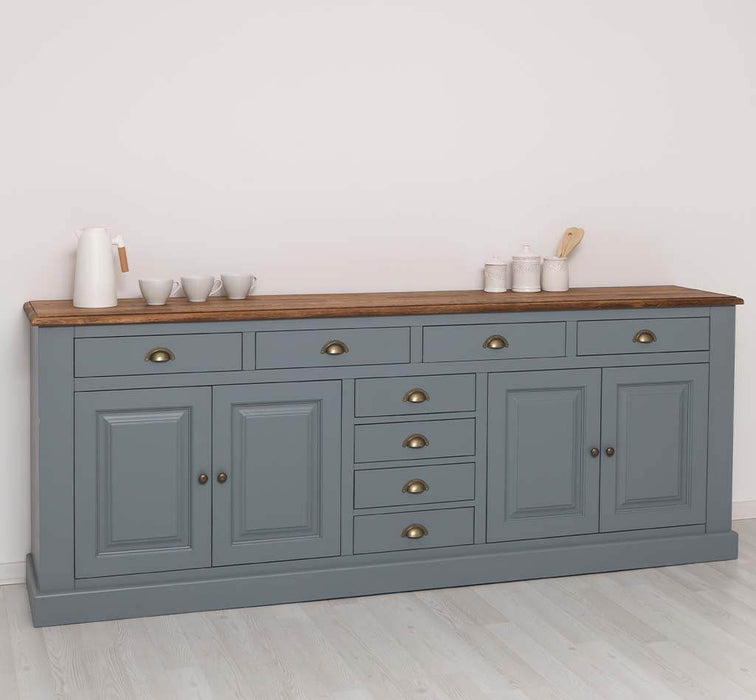 Großes Sideboard aus Massivholz - Geschirrschrank mit 8 Schubladen -