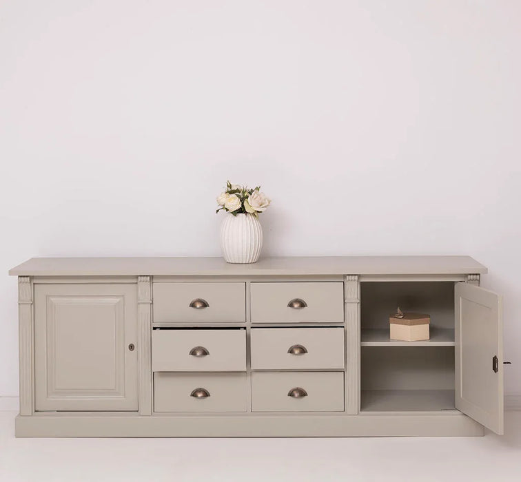 Großes Sideboard aus Massivholz im Landhausstil mit 6 Schubladen