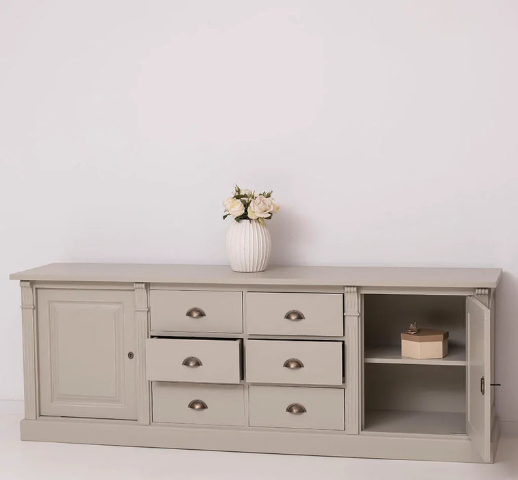 Großes Sideboard aus Massivholz im Landhausstil mit 6 Schubladen