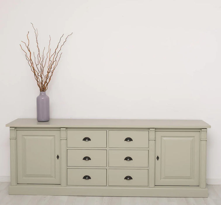 Großes Sideboard aus Massivholz im Landhausstil mit 6 Schubladen