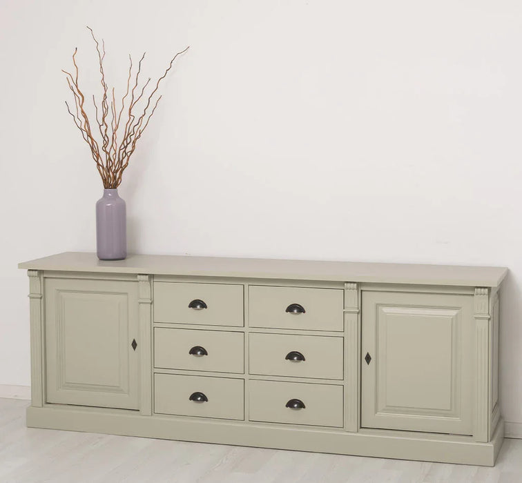 Großes Sideboard aus Massivholz im Landhausstil mit 6 Schubladen