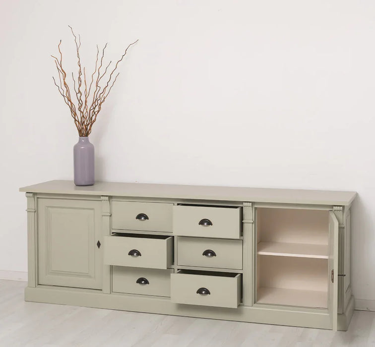 Großes Sideboard aus Massivholz im Landhausstil mit 6 Schubladen