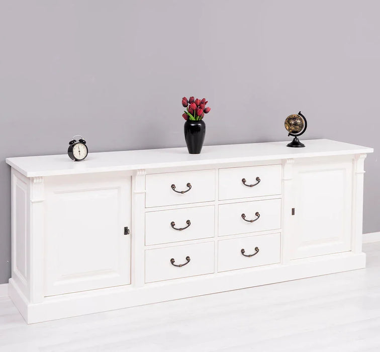 Großes Sideboard aus Massivholz im Landhausstil mit 6 Schubladen
