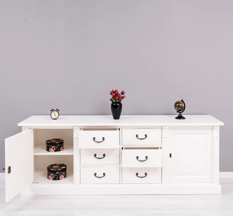 Großes Sideboard aus Massivholz im Landhausstil mit 6 Schubladen