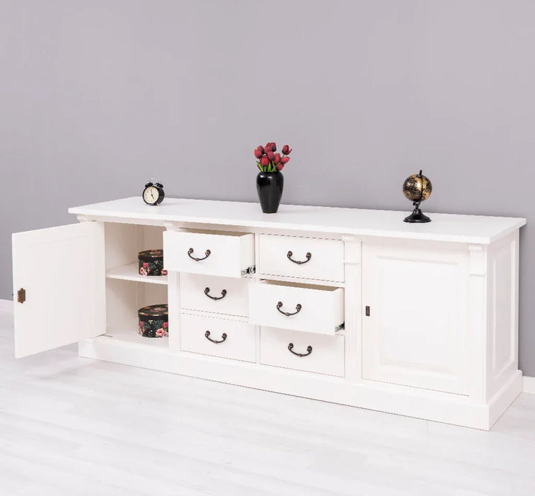 Großes Sideboard aus Massivholz im Landhausstil mit 6 Schubladen