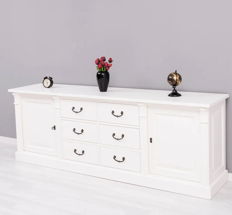 Großes Sideboard aus Massivholz im Landhausstil mit 6 Schubladen