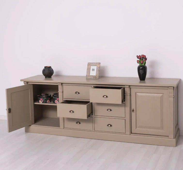 Großes Sideboard aus Massivholz im Landhausstil mit 6 Schubladen