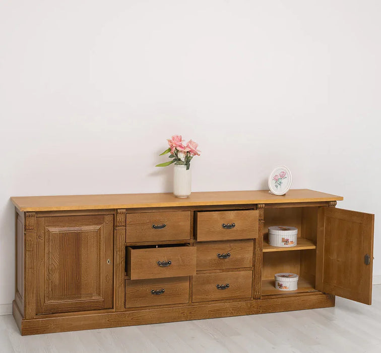 Großes Sideboard aus Massivholz im Landhausstil mit 6 Schubladen
