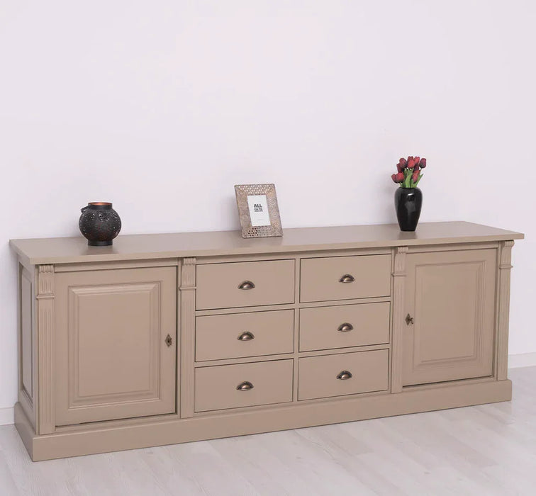 Großes Sideboard aus Massivholz im Landhausstil mit 6 Schubladen