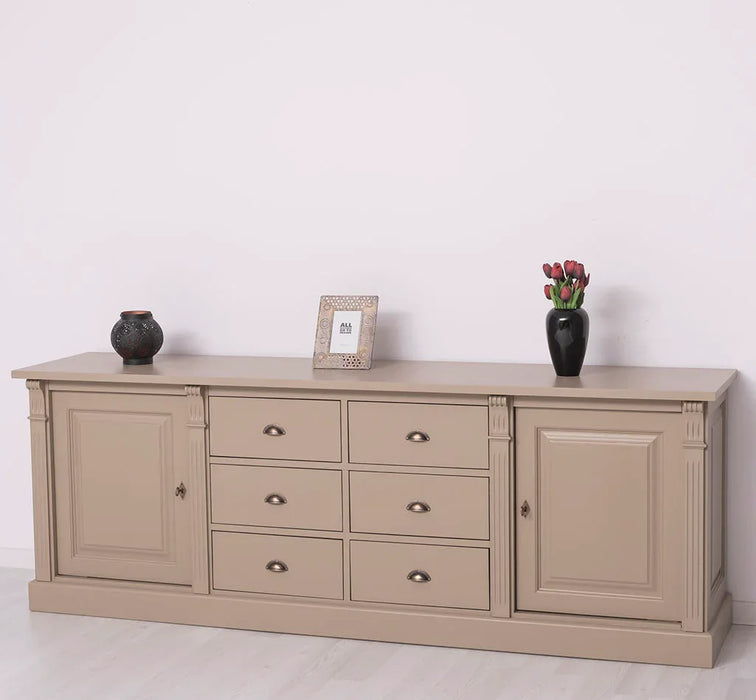 Großes Sideboard aus Massivholz im Landhausstil mit 6 Schubladen