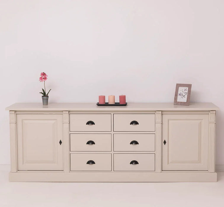 Großes Sideboard aus Massivholz im Landhausstil mit 6 Schubladen
