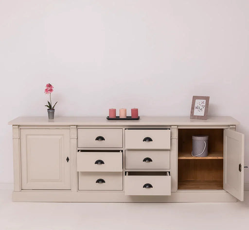 Großes Sideboard aus Massivholz im Landhausstil mit 6 Schubladen