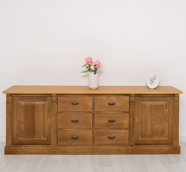 Großes Sideboard aus Massivholz im Landhausstil mit 6 Schubladen
