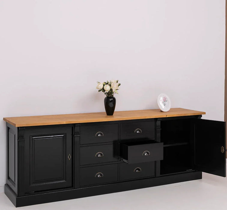 Großes Sideboard aus Massivholz im Landhausstil mit 6 Schubladen