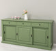 Grosses-Sideboard-aus-Massivholz-mit-3-Schiebetueren-und-3-Schubladen-gruen-rechts