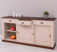 Grosses-Sideboard-aus-Massivholz-mit-3-Schiebetueren-und-3-Schubladen-kastanie-creme-rechts-offen