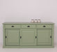 Grosses-Sideboard-aus-Massivholz-mit-3-Schiebetueren-und-3-Schubladen-salbei-front