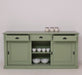 Grosses-Sideboard-aus-Massivholz-mit-3-Schiebetueren-und-3-Schubladen-salbei-front-offen