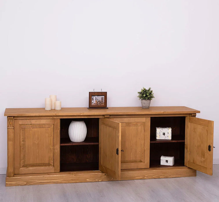 Großes Sideboard aus Massivholz mit 4 Türen