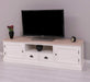 Großes TV-Board aus Massivholz | Zweitüriges Lowboard mit Schubladen