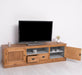Großes TV-Board aus Massivholz | Zweitüriges Lowboard mit Schubladen