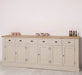 Großes Sideboard aus Massivholz mit sechs Schubladen und Türen -