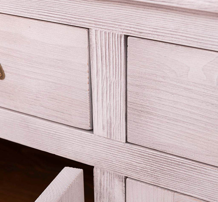 Großes Sideboard aus Massivholz mit sechs Schubladen und Türen -