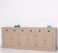 Großes Sideboard aus Massivholz mit sechs Schubladen und Türen -