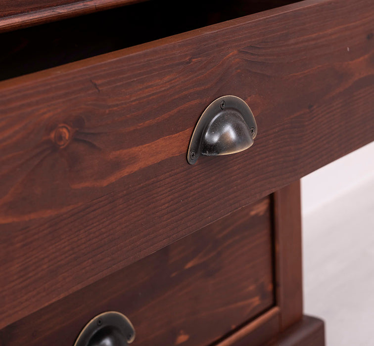 Hochschrank aus Massivholz mit Schubladen - Bücherregal