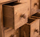 Hoher Apothekerschrank mit 14 Schubladen - Gebeizt | Rot